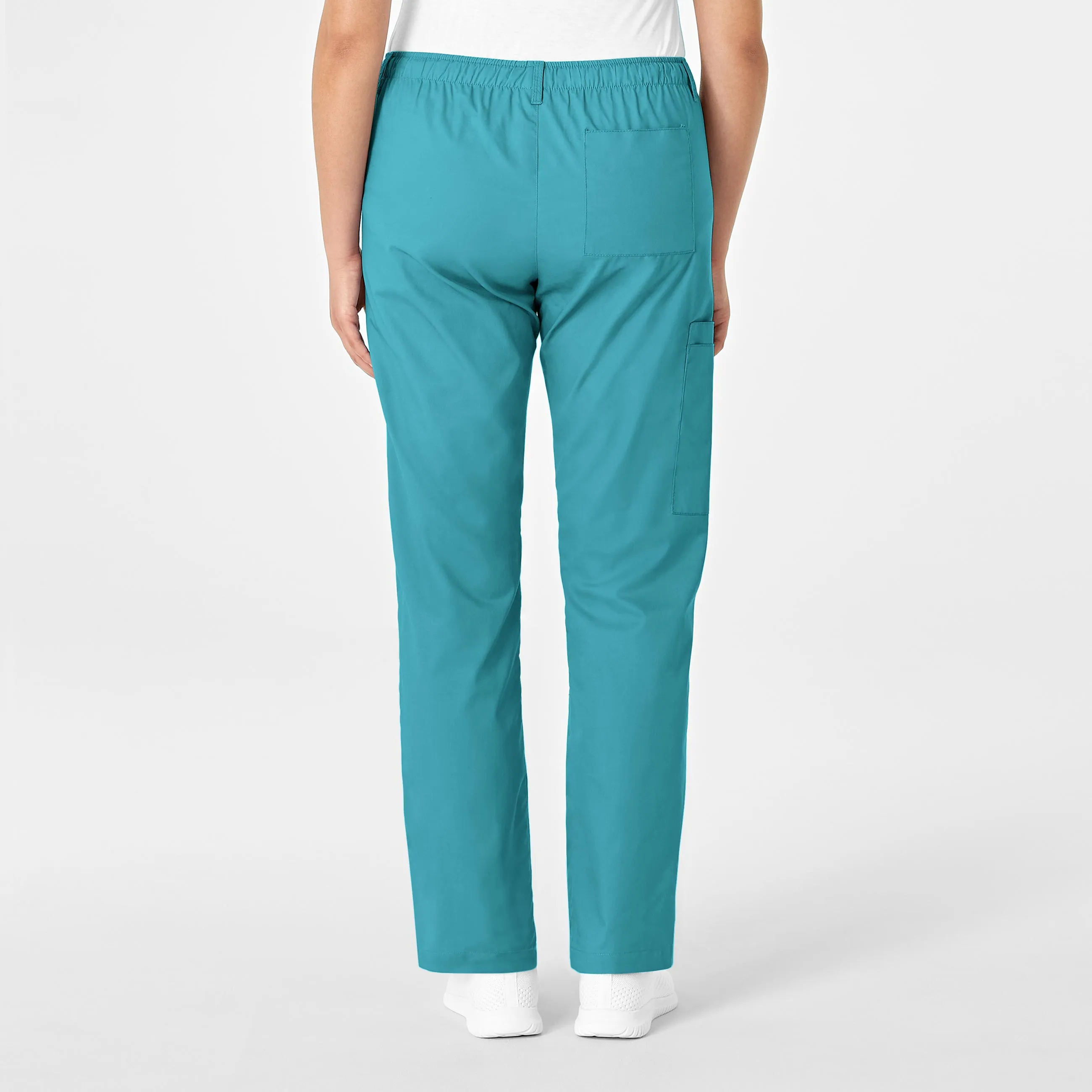 WonderWORK Women's Straight Leg Cargo Scrub Pant - Teal Blue