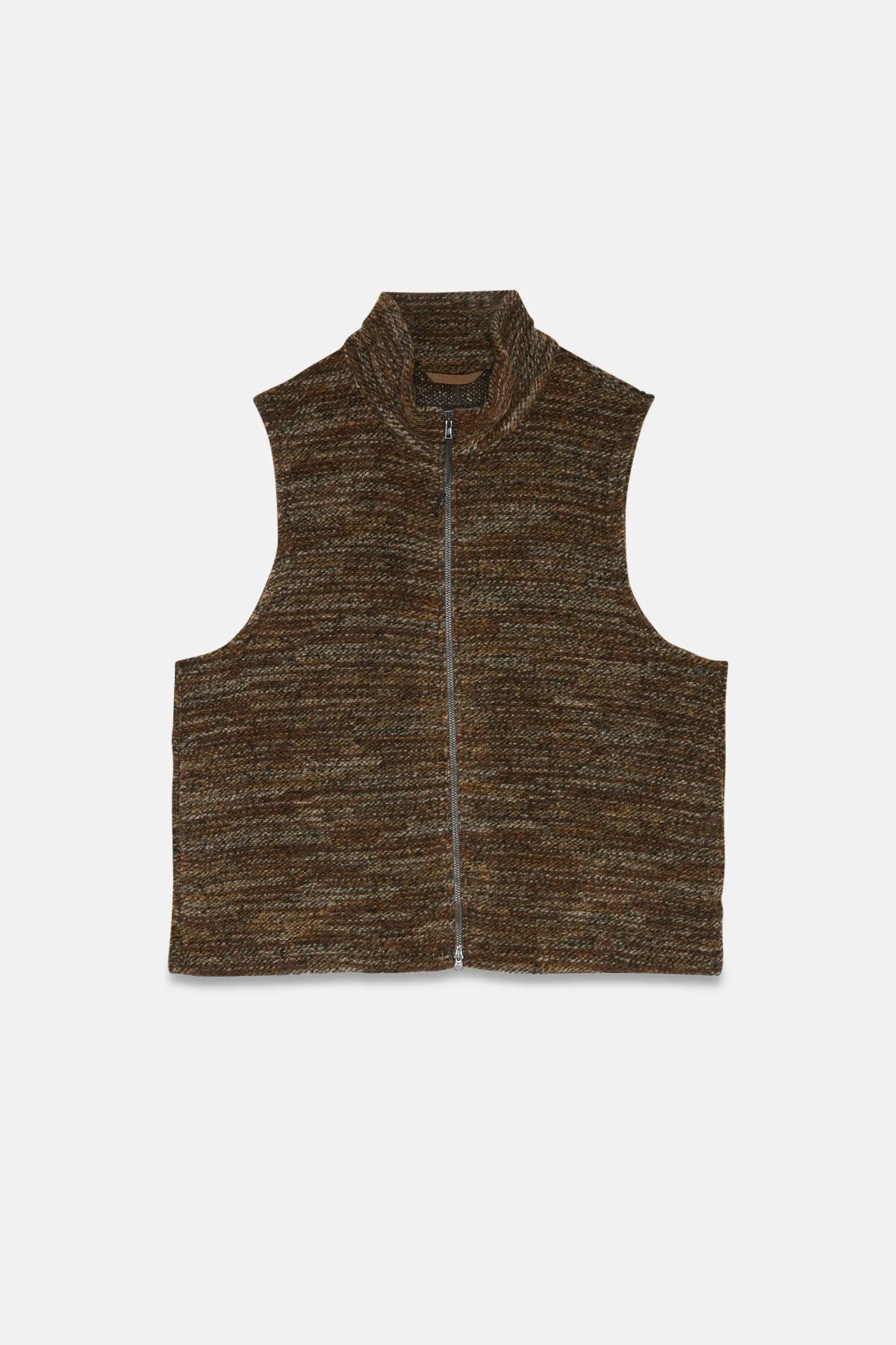 Wool blend High Mock Knit Vest