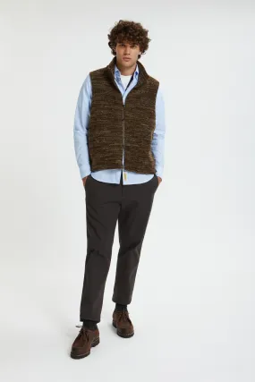 Wool blend High Mock Knit Vest